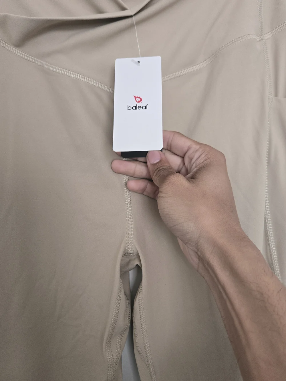 Baleaf Flare Leggings in Light Taupe Beige - Picture 3 of 8